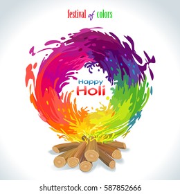 Fire of holi colors. Vector illustration.