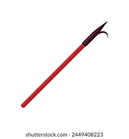 A fire hook. An iron fire hook. A fireman s tool. Vector illustration isolated on a white background