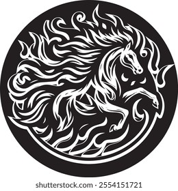 Fire horse flames logo vector