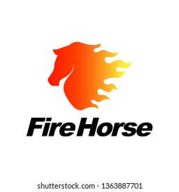 fire horse icon symbol logo template. fire flame horse logo
