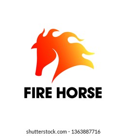 fire horse icon symbol logo template. fire flame horse logo