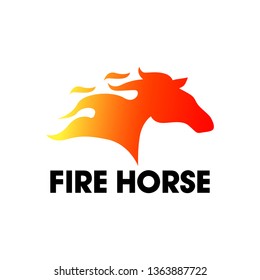 fire horse icon symbol logo template. fire flame horse logo