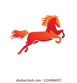 Fire horse jumping