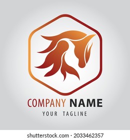 Fire horse logo vector silhouette