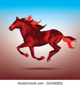 Fire horse. Vector illustration