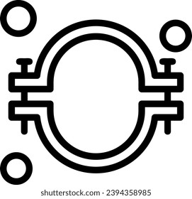 Fire Hose Clamp Linear Icon Vector Design