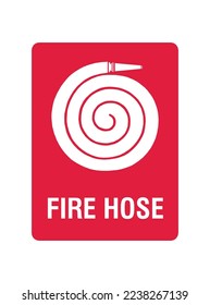 Fire Hose - Fire Control Signs - Emergency fire equipment, burning hazards, protection sign