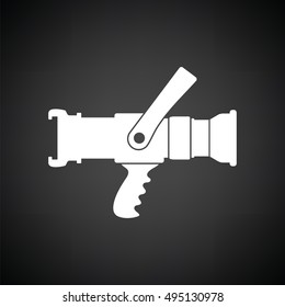 Fire hose icon. Black background with white. Vector illustration.