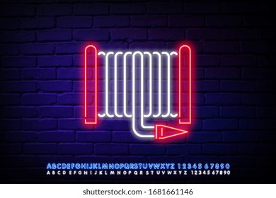 fire hose icon. Elements of Sprinkler in neon style icons. Simple icon for websites, web design, mobile app, info graphics