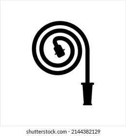 Fire Hose Icon, Fire Fighting Equipment Water Hose Pipe, Firehose Icon, High Pressure Foam Water Hose Vector Art Illustration