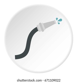 Fire hose icon in flat circle isolated vector illustration for web