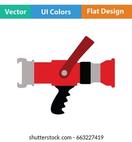 Fire hose icon. Flat color design. Vector illustration.