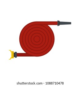 Fire hose icon. Flat illustration of fire hose vector icon for web