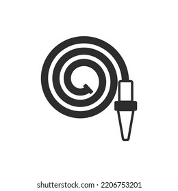 fire hose icon. Monochrome black and white symbol