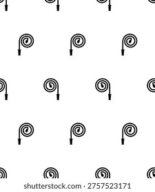 Fire Hose Icon Seamless Pattern, Fire Fighting Equipment Water Hose Pipe, Firehose Icon, High Pressure Foam Water Hose Vector Art Illustration