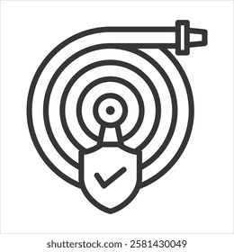 Fire Hose Icon Vector Illustration Outline