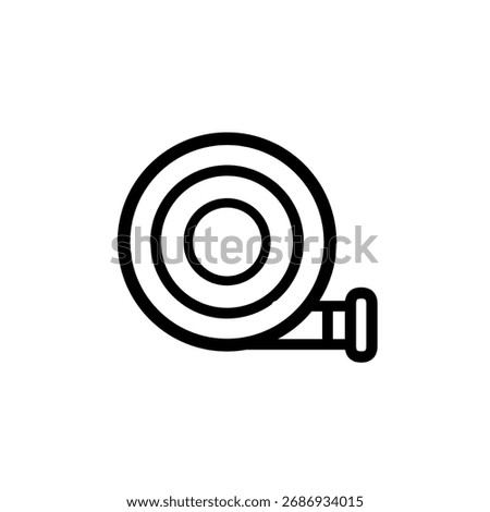 Fire Hose Icon Vector Illustration for Emergency Equipment