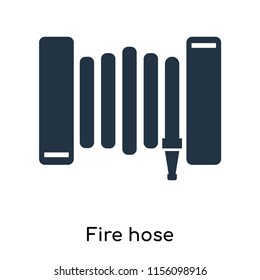 Fire hose icon vector isolated on white background, Fire hose transparent sign , symbols or elements in filled style