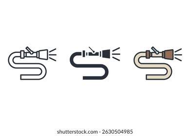 fire hose icons isolated on White Background. Flat style design
