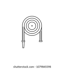 fire hose illustration. Element of firefighter for mobile concept and web apps. Thin line illustration of fire hose can be used for web and mobile. Premium icon on white background