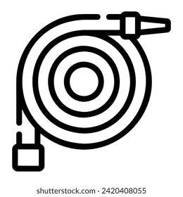 fire hose Line Icon Background White