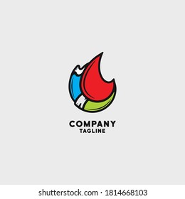 fire and hose monoline logo design