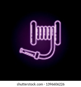 Fire hose neon icon. Elements of fireman set. Simple icon for websites, web design, mobile app, info graphics