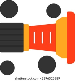 Fire Hose Nozzle Flat Icon Vector Design