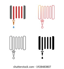 Fire hose and nozzle icon pack