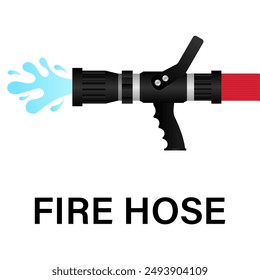 Fire Hose Nozzle Sign Symbol. Vector Illustration. 