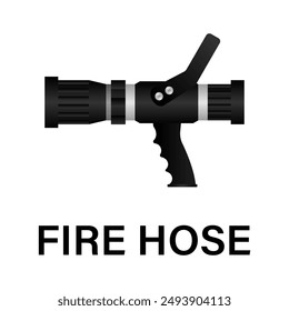 Fire Hose Nozzle Sign Symbol. Vector Illustration. 