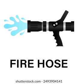 Fire Hose Nozzle Sign Symbol. Vector Illustration. 