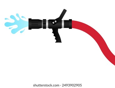 Fire Hose Nozzle. Vector Illustration Isolated on White Background. 