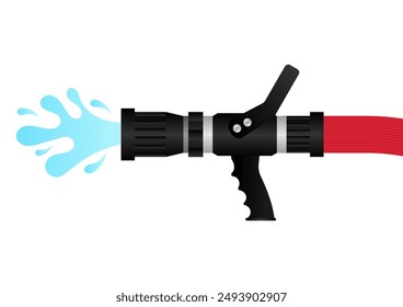 Fire Hose Nozzle. Vector Illustration Isolated on White Background. 