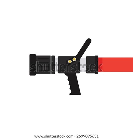 Fire Hose Nozzle Vector. Vector Illustration Isolated on White Background. 