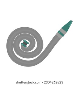 Fire hose on white background