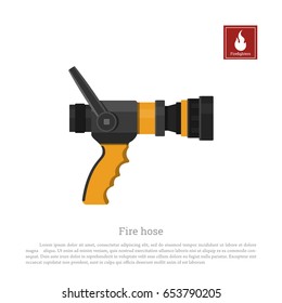 Fire hose on a white background. Firefighter equipment in realistic style. Vector illustration