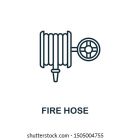 Fire Hose outline icon. Thin line concept element from fire safety icons collection. Creative Fire Hose icon for mobile apps and web usage.