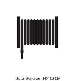 Fire hose pipe icon black isolated vector illustration