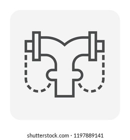 Fire hose pipe icon design for fire fighting work, 64x64 perfect pixel and editable stroke.