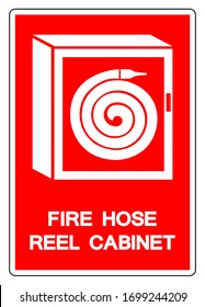 Fire Hose Reel Cabinet Symbol Sign, Vector Illustration, Isolate On White Background Label. EPS10 