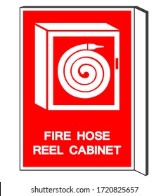 Fire Hose Reel Cabinet Symbol Sign, Vector Illustration, Isolate On White Background Label. EPS10 