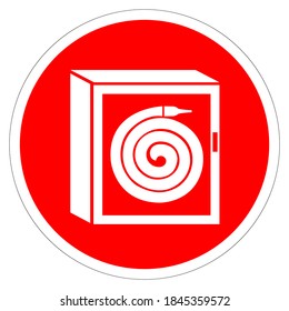 Fire Hose Reel Cabinet Symbol Sign, Vector Illustration, Isolate On White Background Label. EPS10