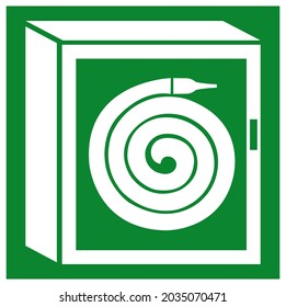 Fire Hose Reel Cabinet Symbol Sign, Vector Illustration, Isolate On White Background Label. EPS10