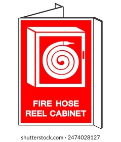 Fire Hose Reel Cabinet Symbol Sign, Vector Illustration, Isolate On White Background Label. EPS10 