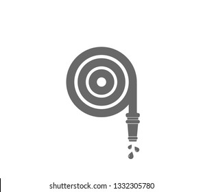 Fire Hose Reel Icon On Red Stock Vector (Royalty Free) 259668152 ...