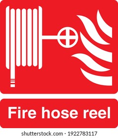 Fire hose reel red sign board