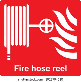 Fire hose reel red sign board