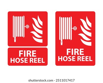 fire hose reel red sign board logo symbol vector design