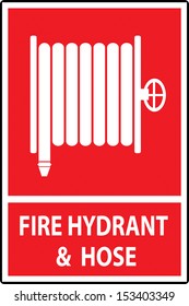 Fire hose reel sign and symbol, Vector illustration